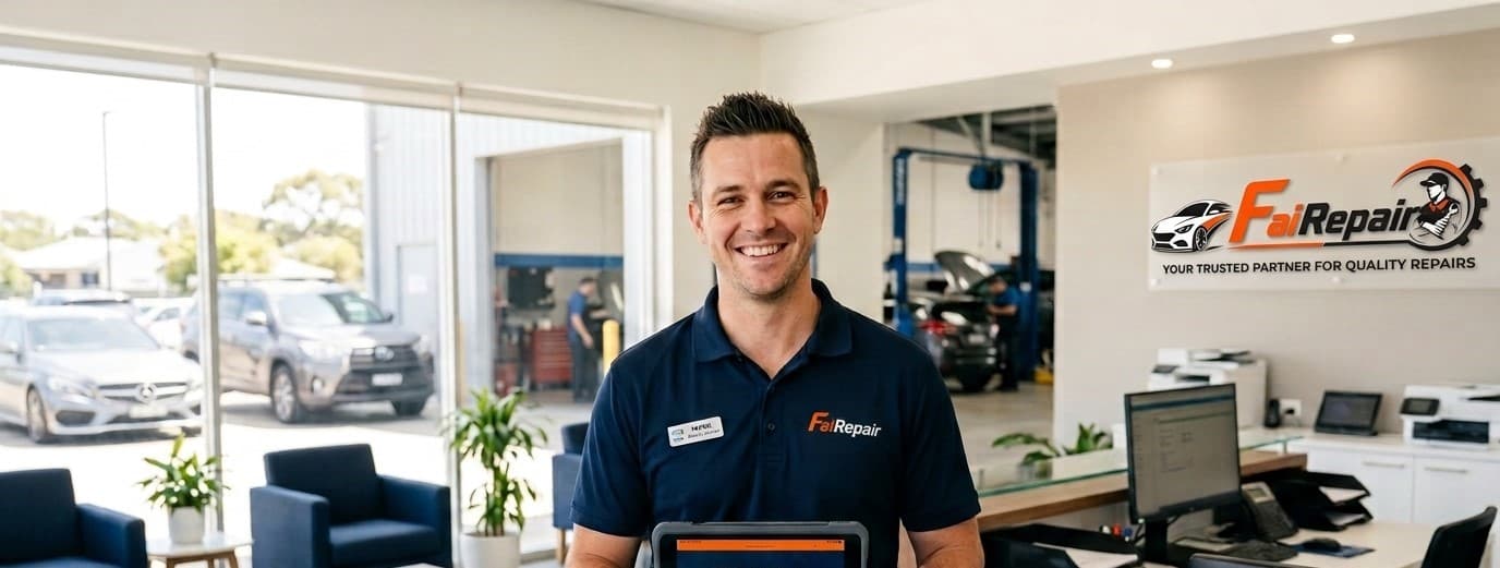 FaiRepair Irving auto repair workshop contact banner
